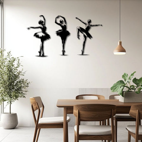 Flamenco Dancers Silhouette Set Of 3 Metal Wall Art