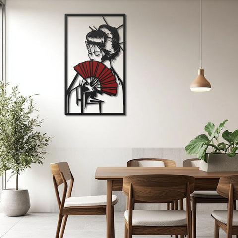 Geisha Girl Metal Wall Art