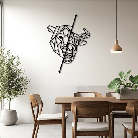 Bitcoin Bull and Bear Metal Wall Art