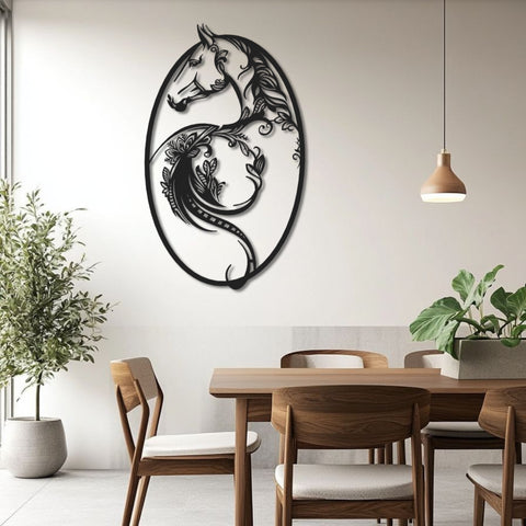 Elegant Horse Metal Wall Art