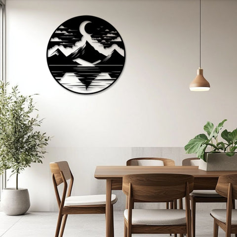 Mountain Lake Scenery Metal Wall Art