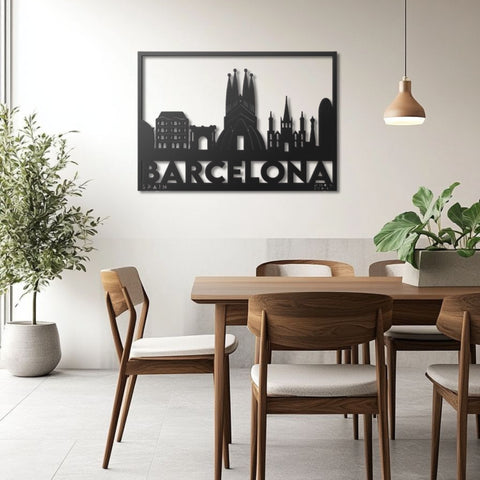 Barcelona City Metal Wall Art Decor