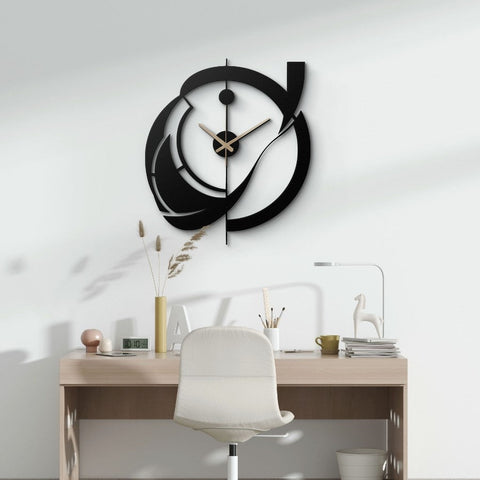 Dynamic Swirl Design Metal Wall Clock