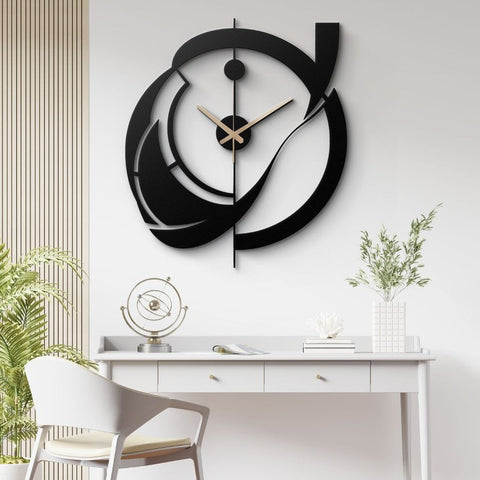 Dynamic Swirl Design Metal Wall Clock