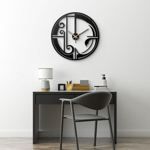 Elegant Art Deco Metal Wall Clock