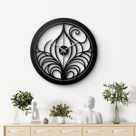 Elegant Art Nouveau Metal Wall Clock