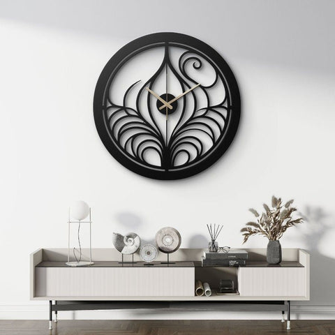 Elegant Art Nouveau Metal Wall Clock