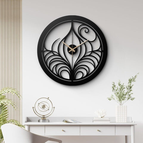 Elegant Art Nouveau Metal Wall Clock