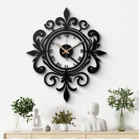 Elegant Vintage Metal Wall Clock