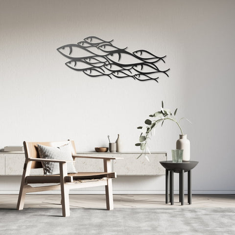 Fish Family Metal Wall Art Decor