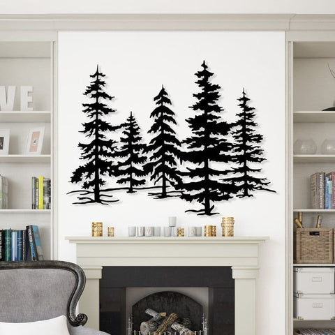 Evergreen Trees Metal Wall Art