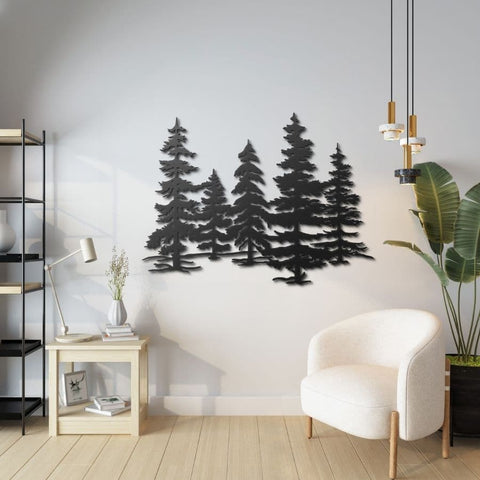 Evergreen Trees Metal Wall Art