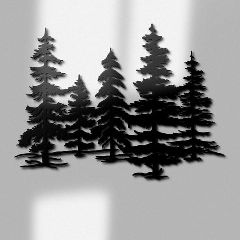 Evergreen Trees Metal Wall Art