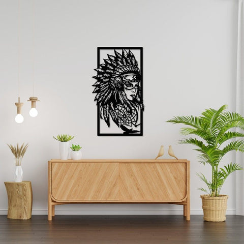 Female Tribe Chief Metal Wall Art