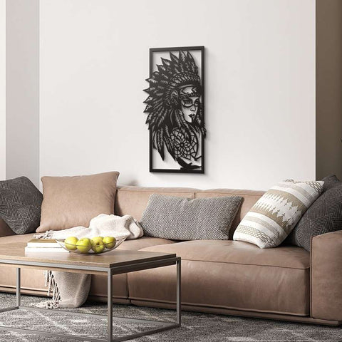 Female Tribe Chief Metal Wall Art