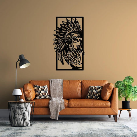 Female Tribe Chief Metal Wall Art
