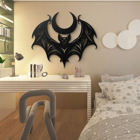 Floral Bat Metal Wall Art