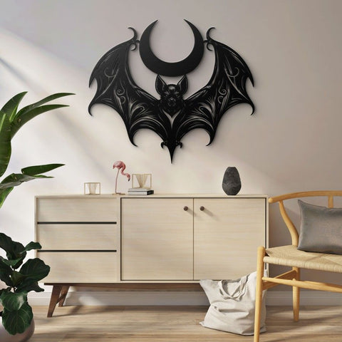 Floral Bat Metal Wall Art