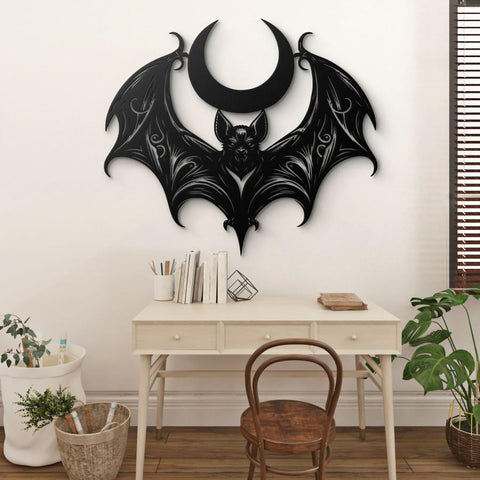 Floral Bat Metal Wall Art
