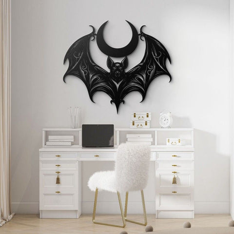Floral Bat Metal Wall Art
