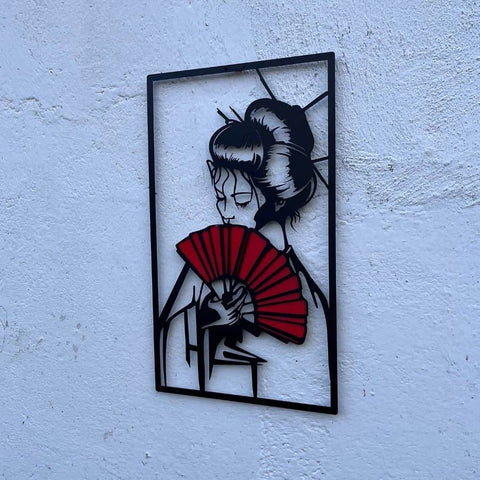 Geisha Girl Metal Wall Art