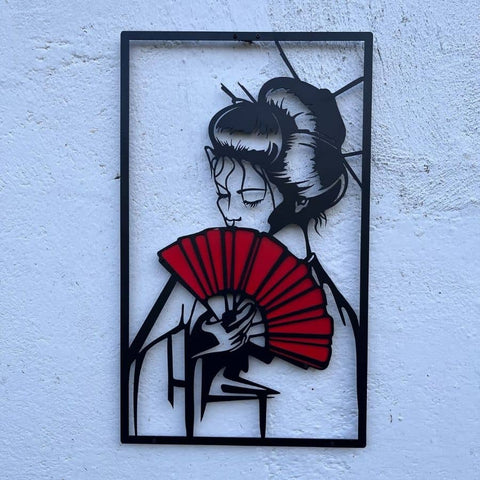 Geisha Girl Metal Wall Art