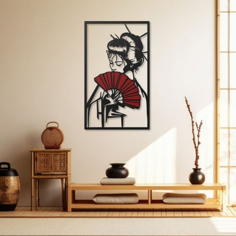 Geisha Girl Metal Wall Art