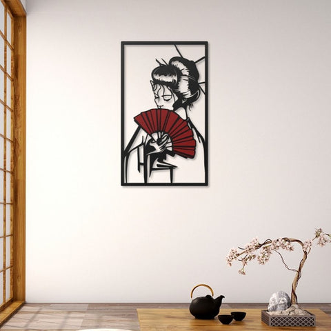 Geisha Girl Metal Wall Art