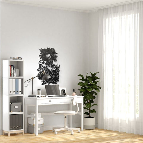 Skull Gothic Geisha Metal Wall Art