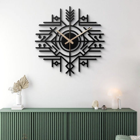 Geometric Nordic Metal Wall Clock