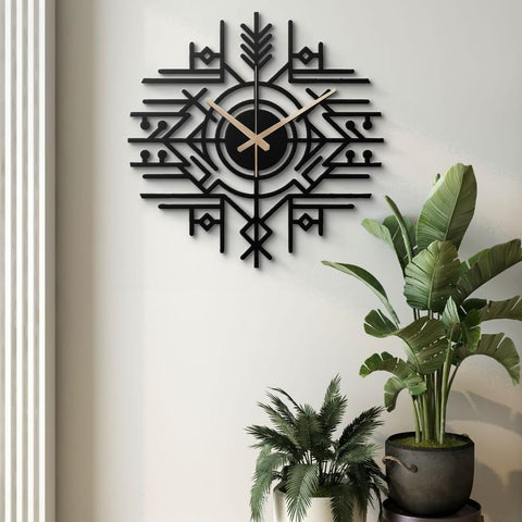 Geometric Nordic Metal Wall Clock
