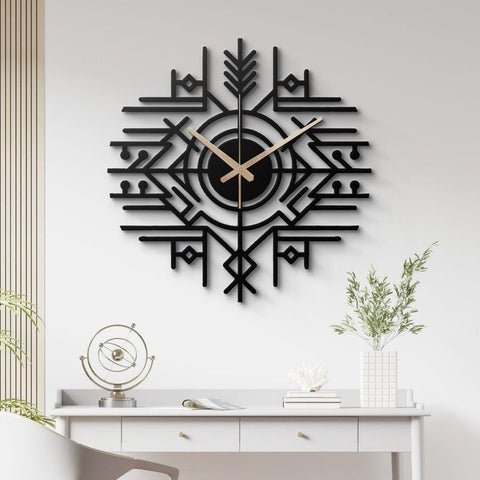 Geometric Nordic Metal Wall Clock