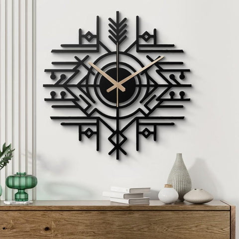 Geometric Nordic Metal Wall Clock