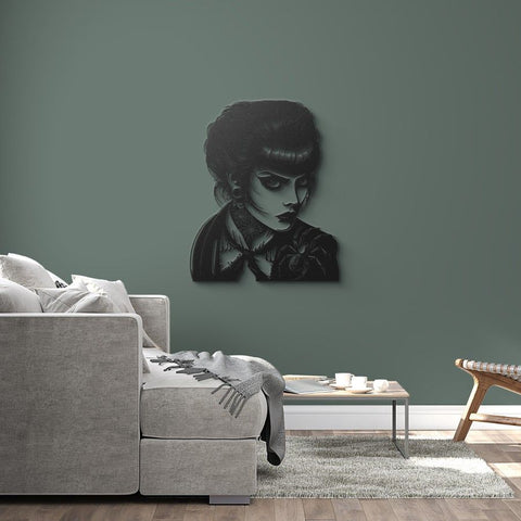 Fancy Gothic Woman Metal Wall Art