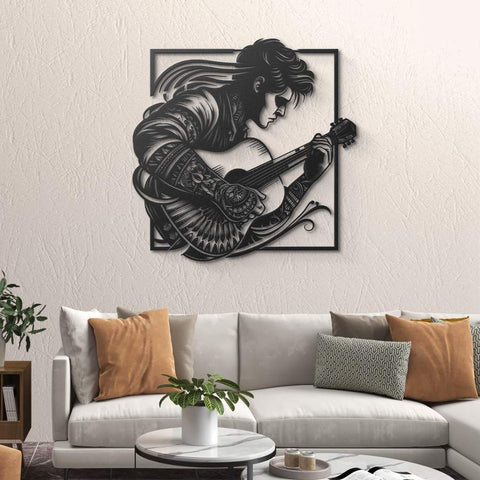 Tattoed Guitarist Metal Wall Art