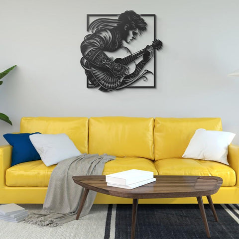 Tattoed Guitarist Metal Wall Art