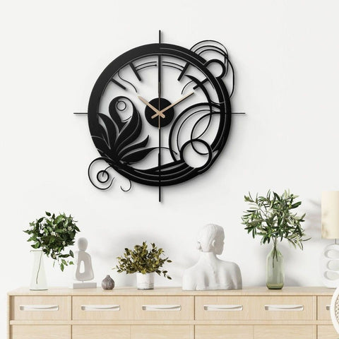 Intricate Abstract Design Metal Wall Clock