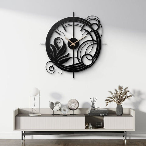 Intricate Abstract Design Metal Wall Clock
