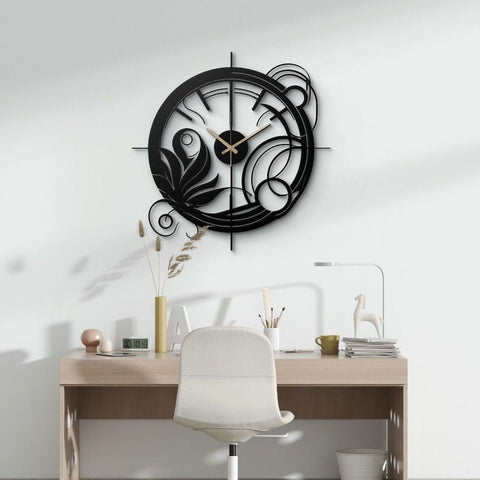 Intricate Abstract Design Metal Wall Clock