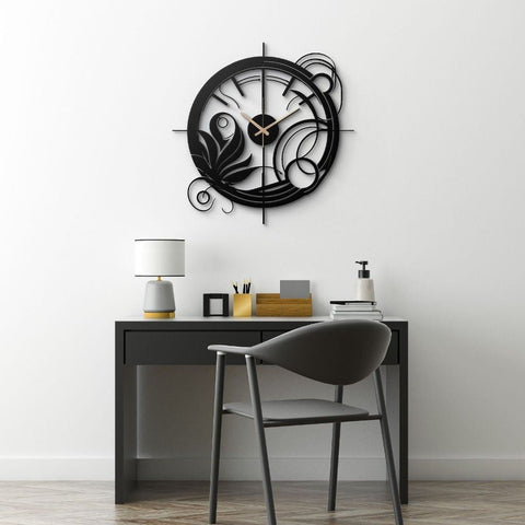 Intricate Abstract Design Metal Wall Clock