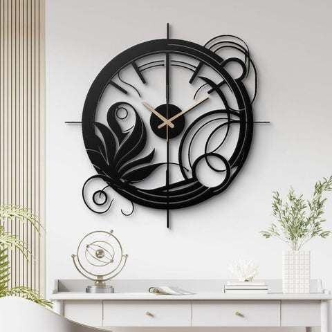 Intricate Abstract Design Metal Wall Clock