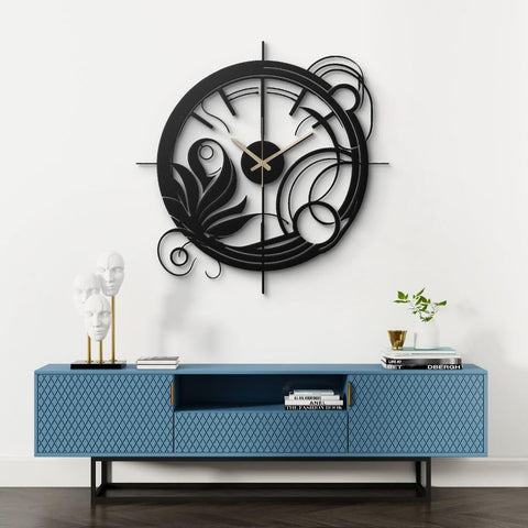 Intricate Abstract Design Metal Wall Clock