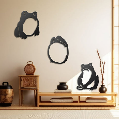 Japanese Frogs Metal Wall Art