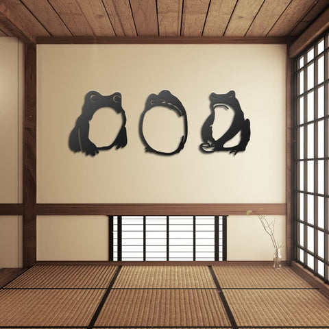 Japanese Frogs Metal Wall Art
