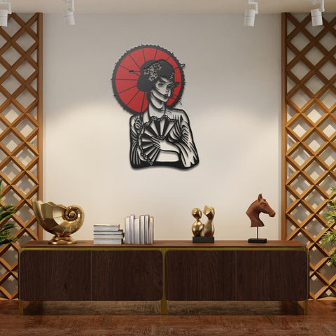 Japanese Geisha Metal Wall Art