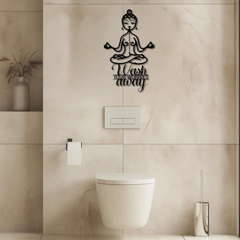 Wash Your Worries Away Bathroom Metal Wall Art