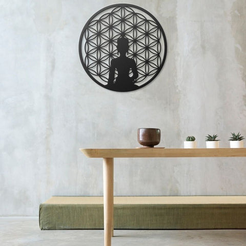 Buddha Life Of Flower Metal Wall Art Decor