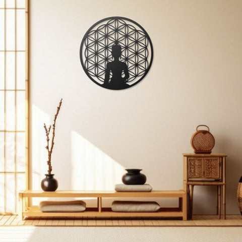 Buddha Life Of Flower Metal Wall Art Decor