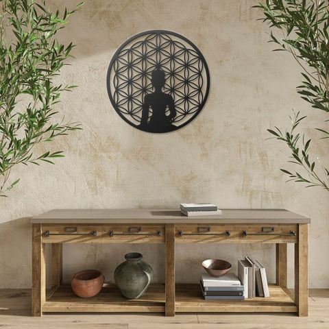 Buddha Life Of Flower Metal Wall Art Decor