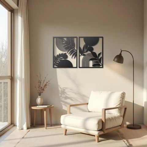 Bohemian Mid Century Modern Metal Wall Art Decor